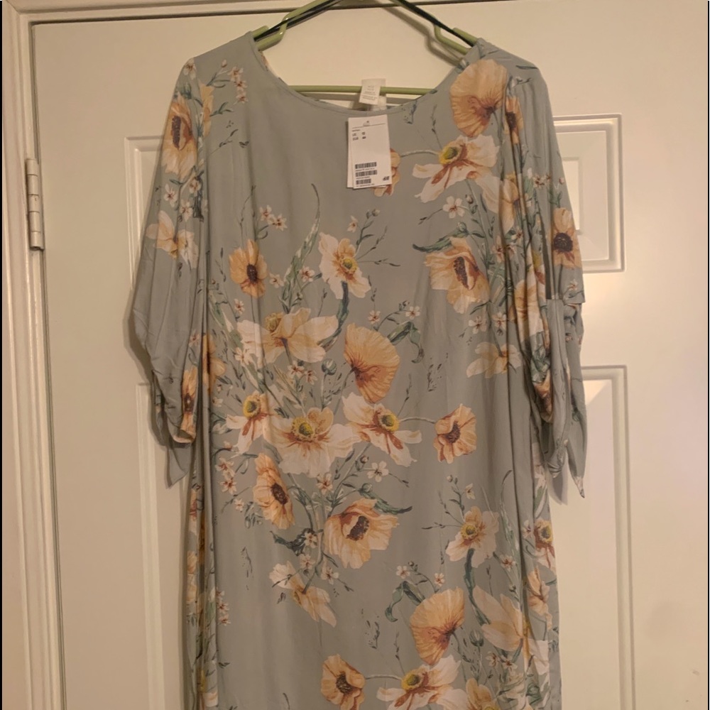 Gray  with white flowers